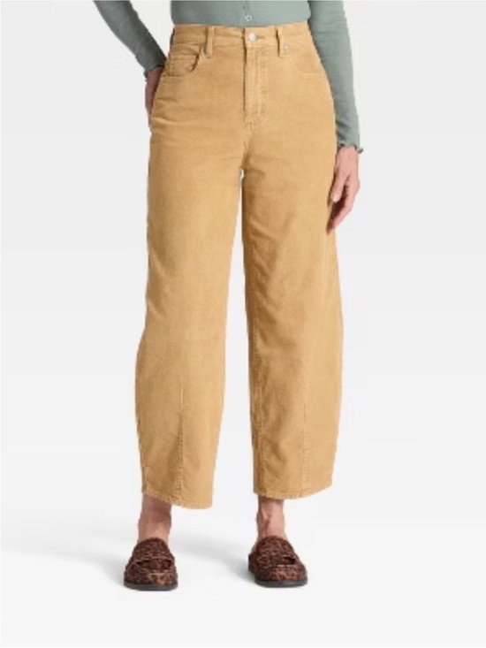Universal Thread Denim - Universal Thread High-Rise Corduroy Easy Barrel Jeans Tan Size 2 NWT
